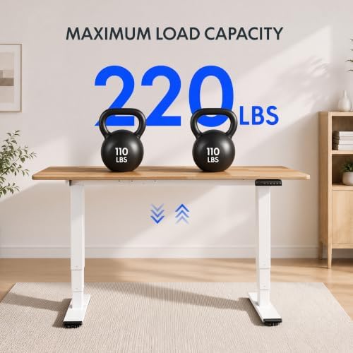 FLEXISPOT E6 Solid Wood Dual Motor 3-Stage Electric Standing Desk, 63 x 30 - Image 4