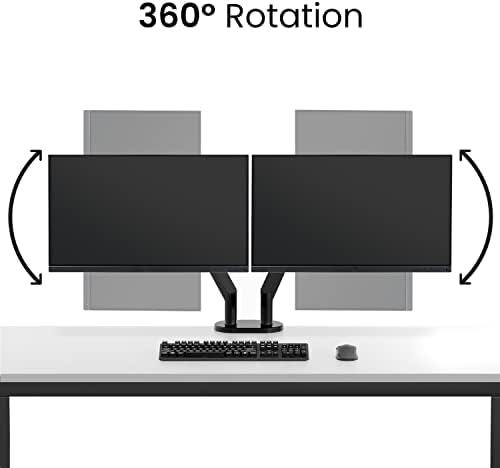 EVEO Premium Dual Monitor Mount 14"-35” Dual Monitor Arm VESA Bracket Adjustable Height Gas Spring Dual Monitor Stand, Screen Full Motion Dual Monitor Arm-Computer Monitor Stand for 2 Screens - White - Image 6