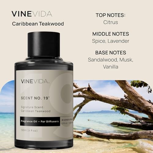 VINEVIDA [4 Fl Oz] Caribbean Teakwood Diffuser Oil - Hotel Diffuser Collection Oil, Hotel Scent Diffuser - Fragrance Oil for Cold Air Diffuser - Hotel Oil Scents - Hotel Scent Home - Image 2