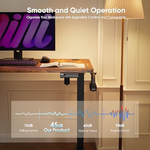 Monomi 39.4" Electric Standing Desk, Height Adjustable sit Stand up,Brown - Image 6