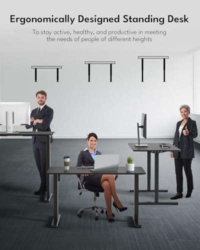 Electric Standing Desk, Gaming Desk, 40 x 24 Inch, Black - Image 3