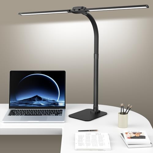 24W LED Desk Lamp for Home Office, 1500lm Dual Head Task Light with Remote by KARY