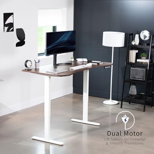 VIVO Rustic Vintage Brown 60 x 24 in Standing Desk, DESK-KIT-E2W1N - Image 4