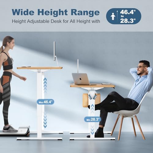 DUMOS 48 Inch Electric Standing Desk, Memory Adjustable Home Office Desk - Image 5