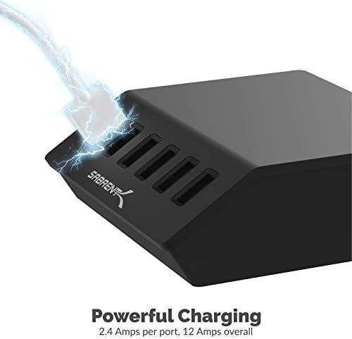 SABRENT 60W 6-Port USB Charging Station, Auto-Detect, UL (AX-FLCH-B) - Image 5