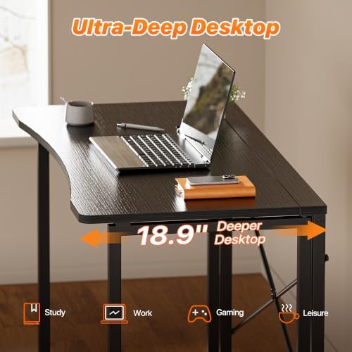 Huuger Folding Desk for Small Spaces, 39.4 Inch Foldable Computer Table - Image 4