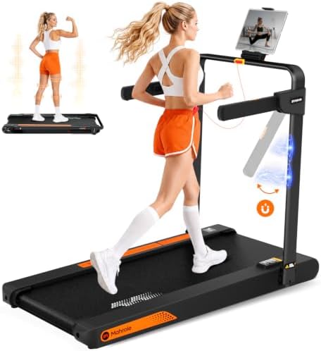 Mahrole Walking Pad with Vibration Plate and Handle Bar,Foldable Treadmill by Mahrole