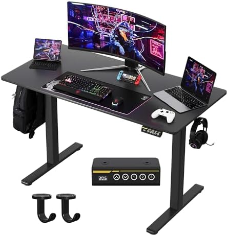 48 x 24 Inch Electric Standing Desk, 3 Memory Presets, Black - Image 2