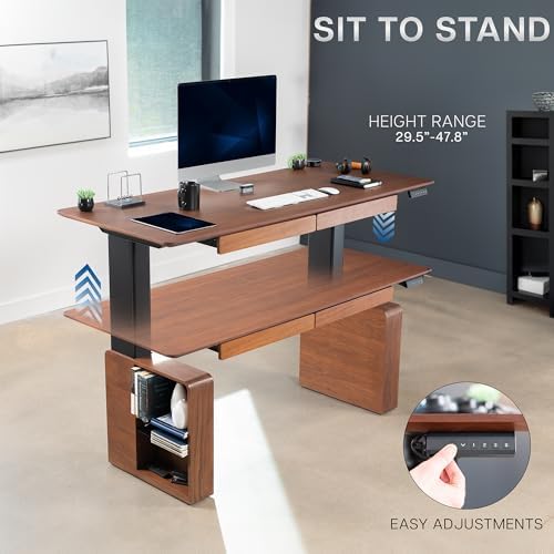 VIVO Walnut 71 x 30 in Executive Standing Desk, DESK-EX7230D - Image 5