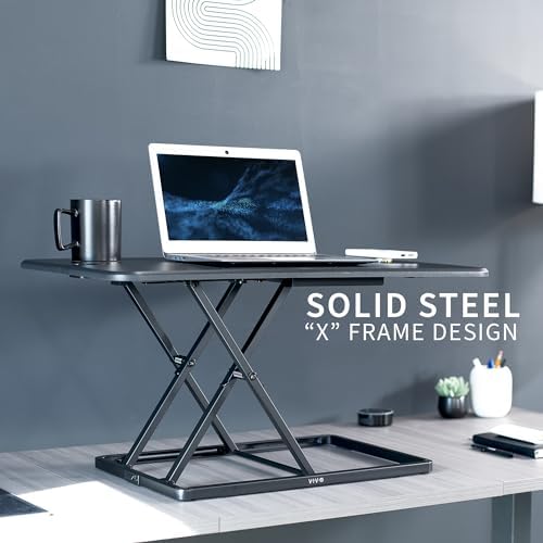 VIVO Black 32 in Single Top Standing Desk Converter, DESK-V032J - Image 4
