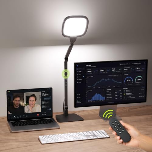 LED Desk Lamps for Home Office, 18W Bright Soft Video Conference Lighting by JACKYLED