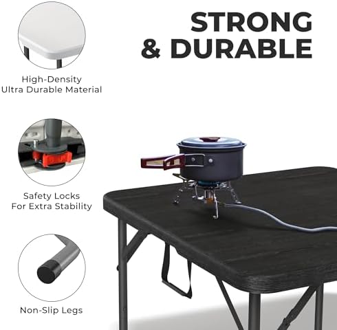 2 PACK of 34" Square Foldable Table with Built in Handle & Steel Legs | Heavy Duty Portable | Perfect for Party, Dining, Wedding, Events, Picnic Indoor, Outdoor, Camping, Utility, Temporary - Image 5