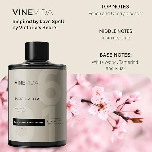 VINEVIDA [16 Fl Oz] Scent NO. 1601 Fragrance Oil for Cold Air Diffusers, Aromatic Notes of Lilac Musk Peach, Essential Oils for Diffuser Oil Refill & Air Freshener Room Spray - Image 2