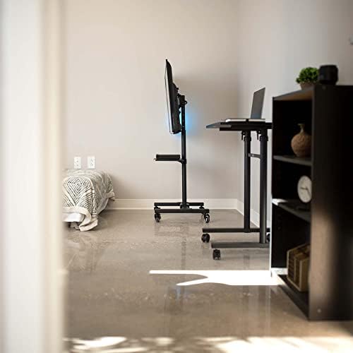 VIVO Black Rolling TV Cart w/Shelf, 13 to 50 inch Screens, STAND-TV07W-S - Image 5