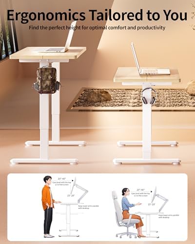 BIZUM Standing Desk Electric Adjustable Computer Desk-Stand up Desk Office Gaming Home Office Memory Desks 48x24 inches Maple - Image 4