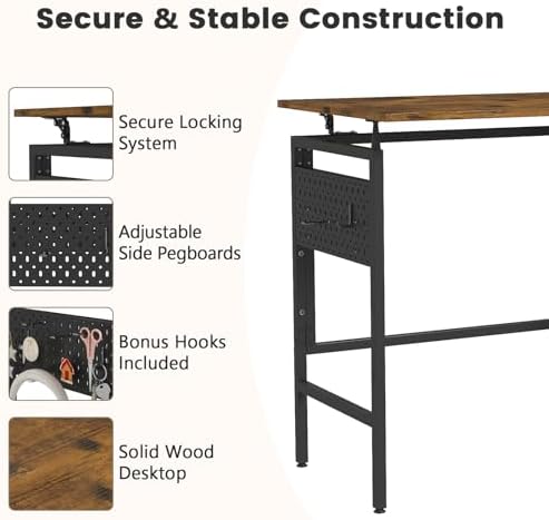 Hadulcet 31'' Small Foldable Computer Desk, Office Desk with 2 Pegboards - Image 4
