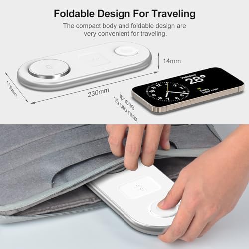 3 in 1 Charging Station for Apple - Faster Mag-Safe Charger Stand for iPhone - Magnetic Wireless Charger Station for iPhone 17/16/15/14/13/12 Series, Apple Watch Series, AirPods Pro (White) - Image 5