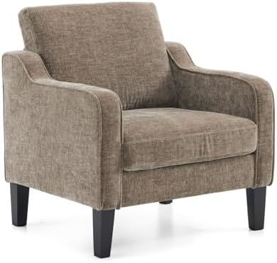 VINGLI Light Brown Accent Chair, Upholstered Armchair for Living Room by VINGLI