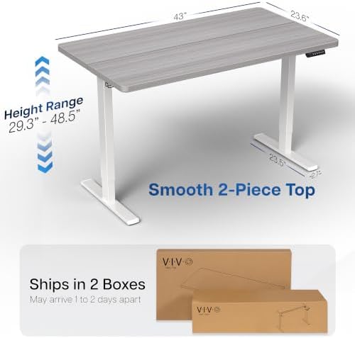 VIVO Dark Gray 43 x 24 in Standing Desk, DESK-KIT-1W4G - Image 3