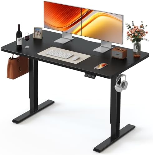FEZIBO Standing Desk 48 × 24 Inch Electric Height Adjustable, Black by FEZIBO