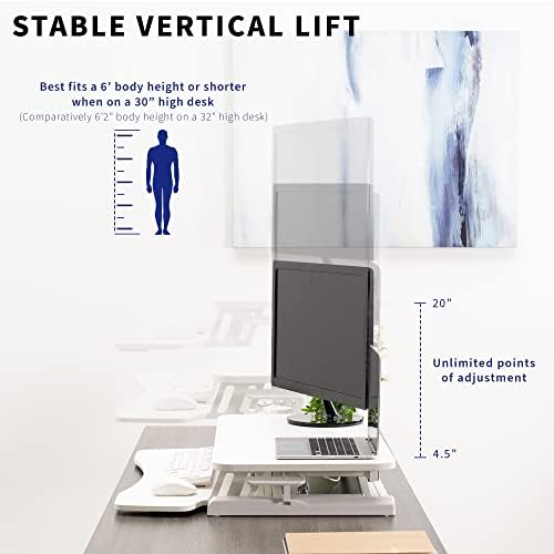 VIVO White 32 in Standing Desk Converter, DESK-V000KW - Image 4