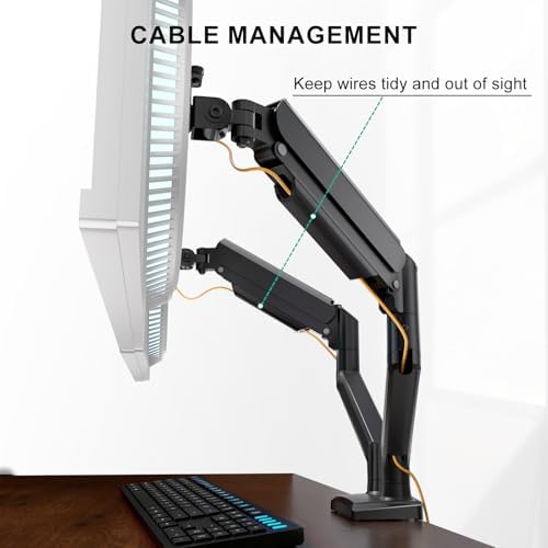 WALI Adjustable Dual Monitor Arm for 13-32 inch Screens, 22 lbs per Arm - Image 6
