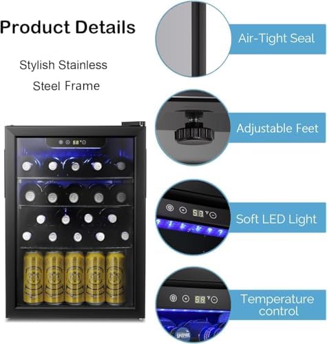 Antarctic Star Wine Cooler Beverage Refrigerator Mini Fridge 2.4 cu.ft - Image 2