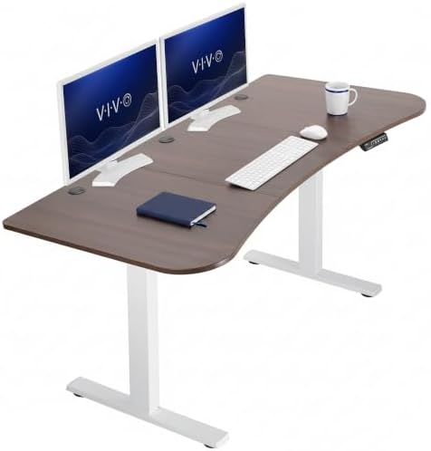 VIVO Dark Walnut 63 x 32 in Standing Desk, DESK-KIT-1W1D by VIVO