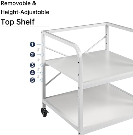 Fannova Large Printer Stand for Under Desk Storage, Adjustable Top Shelf - Image 3