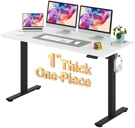 SANODESK One-Piece 1'' Thick Height Adjustable Standing Desk 60''x24'' by sanodesk