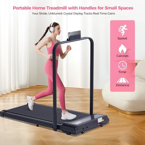 Compact Walking Pad Treadmill with Handle Bar and Incline for Home, 2026 Upgrade Portable Walking Treadmill with Handles, 3.0HP Walking Pad for Exercising, 0.6-7.6MPH, 350LBS - Image 5