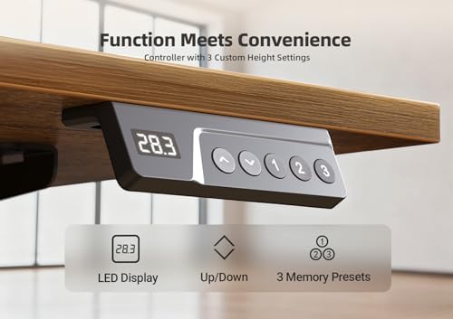 YDN 48 x 24 Inch Rustic Brown Electric Standing Desk - Image 6