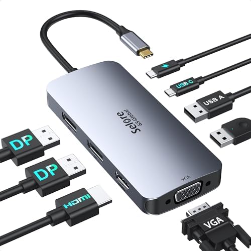 USB C Docking Station Dual DisplayPort Monitor USB C Hub DisplayPort by SeloreS-Global