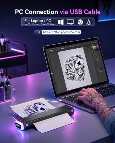 Phomemo M08F Tattoo Stencil Printer, Bluetooth, Wireless, Thermal, Portable - Image 6