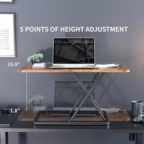 VIVO Vintage Brown 32 in Single Top Standing Desk Converter, DESK-V032JN - Image 5