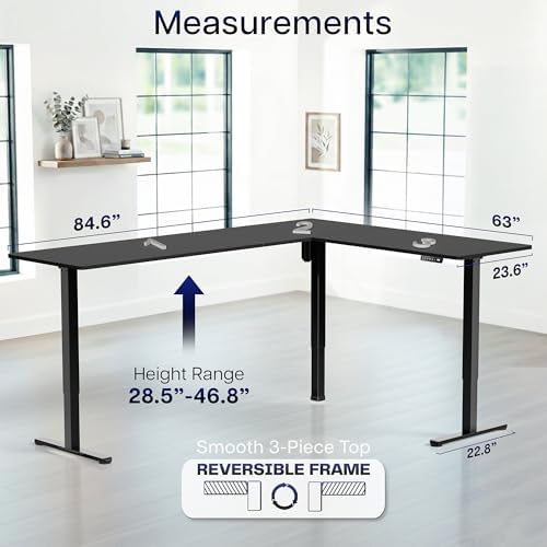 VIVO Black 84 x 63 in Corner Standing Desk, DESK-E3CTBB-84 - Image 5
