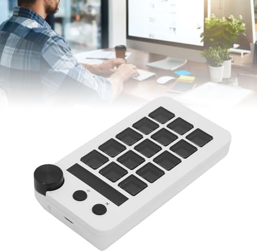 Stream Controller, Stream Control Deck with Knob 15 Macro Keys, Customizable Visual Keyboard Trigger Actions in Apps Software for PC, LCD Keys Stream Controller (White) - Image 6