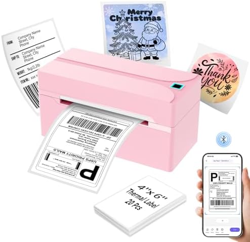 Bluetooth Thermal Label Printer,4x6 Shipping Label Printer by Unknown