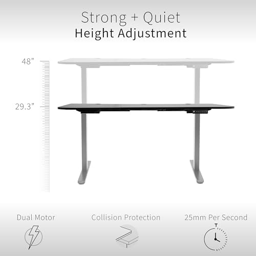 VIVO Black Carbon Fiber 60 x 24 in Standing Desk, DESK-KIT-E2G1R - Image 2