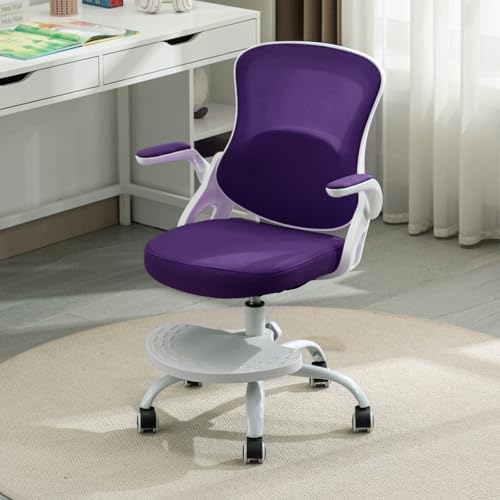 Kids Desk Chair,Ergonomic Study Chair with Adjustable Height,Swivel Mesh Desk Chair with Wheels,Home Office Chair for Children in Home Bedroom Purple by MINPINSER