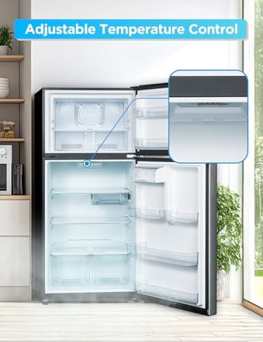 Commercial Cool 20 Cu. Ft. Top Mount Refrigerator with Freezer, 2-Door Refrigerator with Top Freezer and Adjustable Temperature Control, Ice Maker Ready, Energy Star Certified, Stainless Look - Image 3