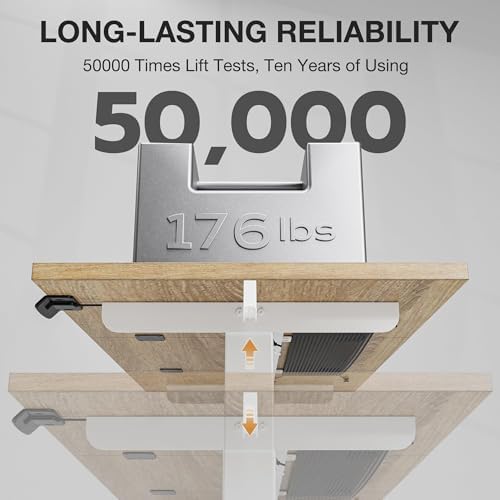 Acrolix 40x24 Electric Standing Desk with Cable Net, Oak - Image 4