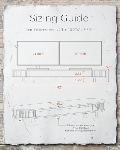 42 Inch Curved Dual Monitor Stand Riser with Spindle Rods - Image 4