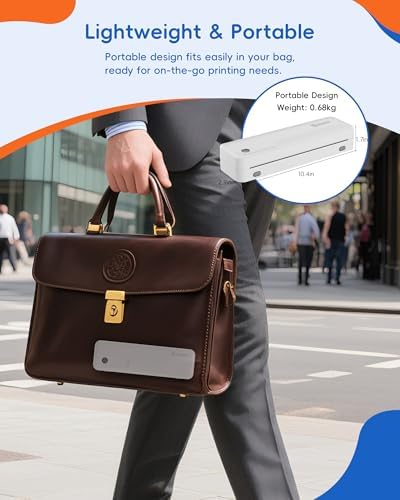 A41 Bluetooth Thermal Printer, Portable Inkless Printer for Travel Supports 8.5 x 11 Inch Paper, Small Mobile Printing Device Ideal for Office, School, Home - Image 6
