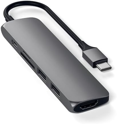 Satechi USB C Hub Slim Multiport Adapter V2 with 60W USB C PD, 4K HDMI (60Hz), Micro/SD Card Readers, USB 3.0, for MacBook Air/Pro M5/M4, iPad Air/Pro M5/M4, Mac mini, iMac - Space Gray - Image 5