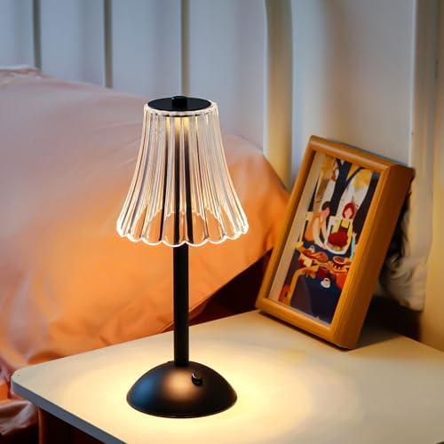 Liliful 4 Pcs Cordless Table Lamp LED Touch, Black, Rose Style - Image 5