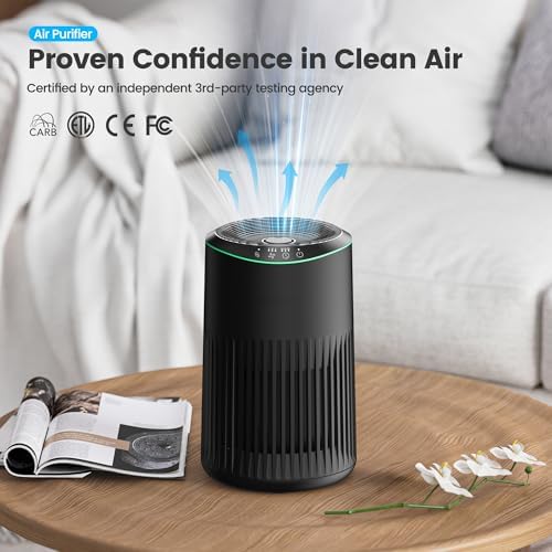 Air Purifiers for Bedroom Home for Smoke Pet Dander Odors 2 Pack Black - Image 2