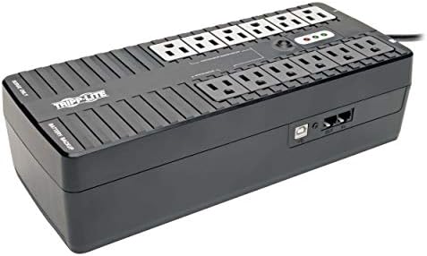 Tripp Lite 900VA UPS Battery Backup Surge Protector Efficient Energy-Star Certified, AVR, 12-Outlet Uninterruptible Power Supply, Dataline Protection, 3-Year Warranty & 100,000 Insurance (ECO900UPSM) by TrippLite