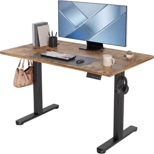 Claiks Electric Standing Desk, 48x24 Inch, Rustic Brown by CLAIKS