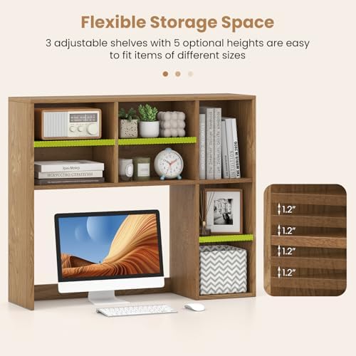 BECOMFORT Desk Hutch with 7 Cubes, Up to 27" Computer Monitor College Dorm - Image 6